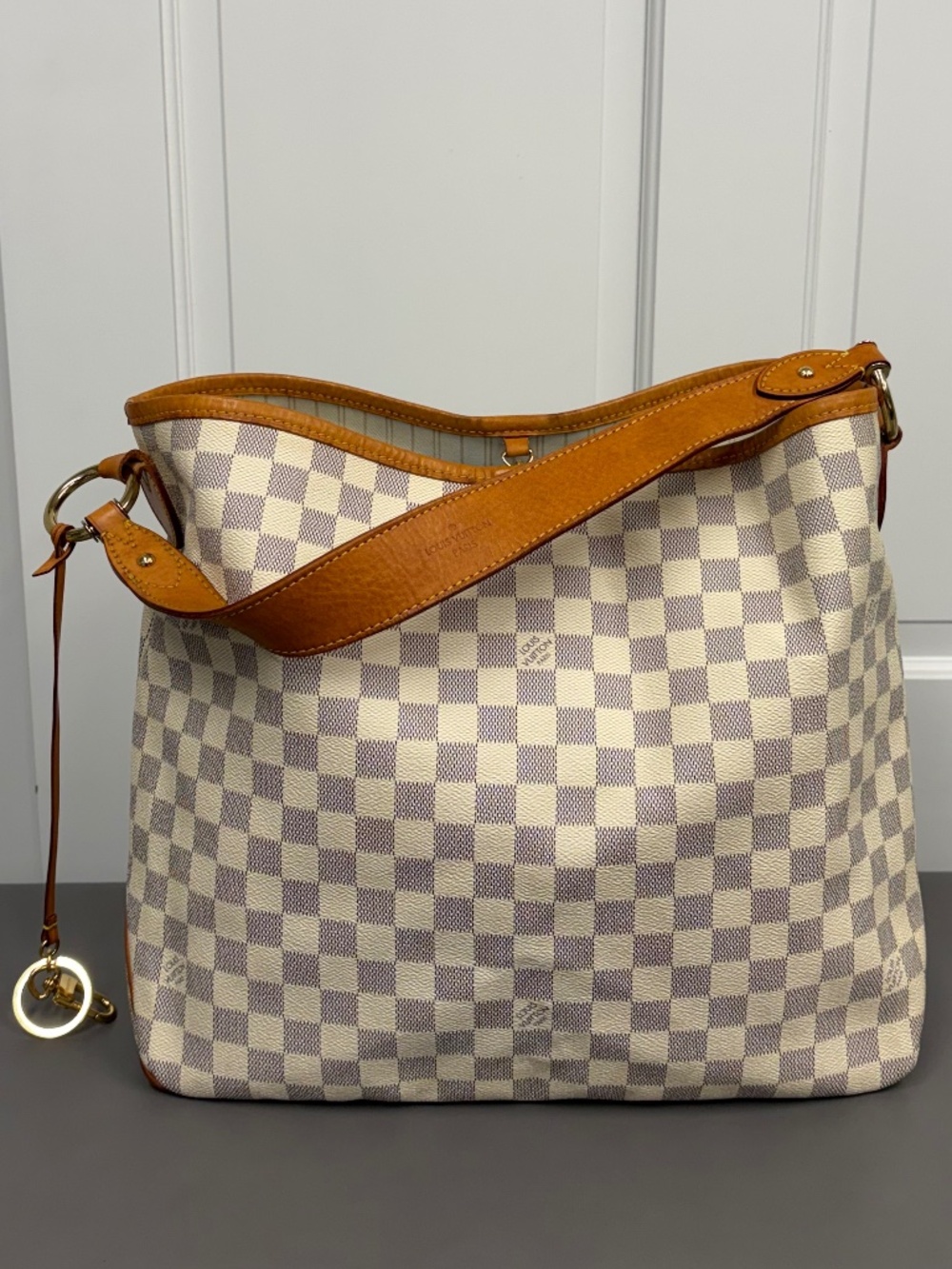 Louis Vuitton Delightful MM Damier Azur Hobo Shoulder Bag